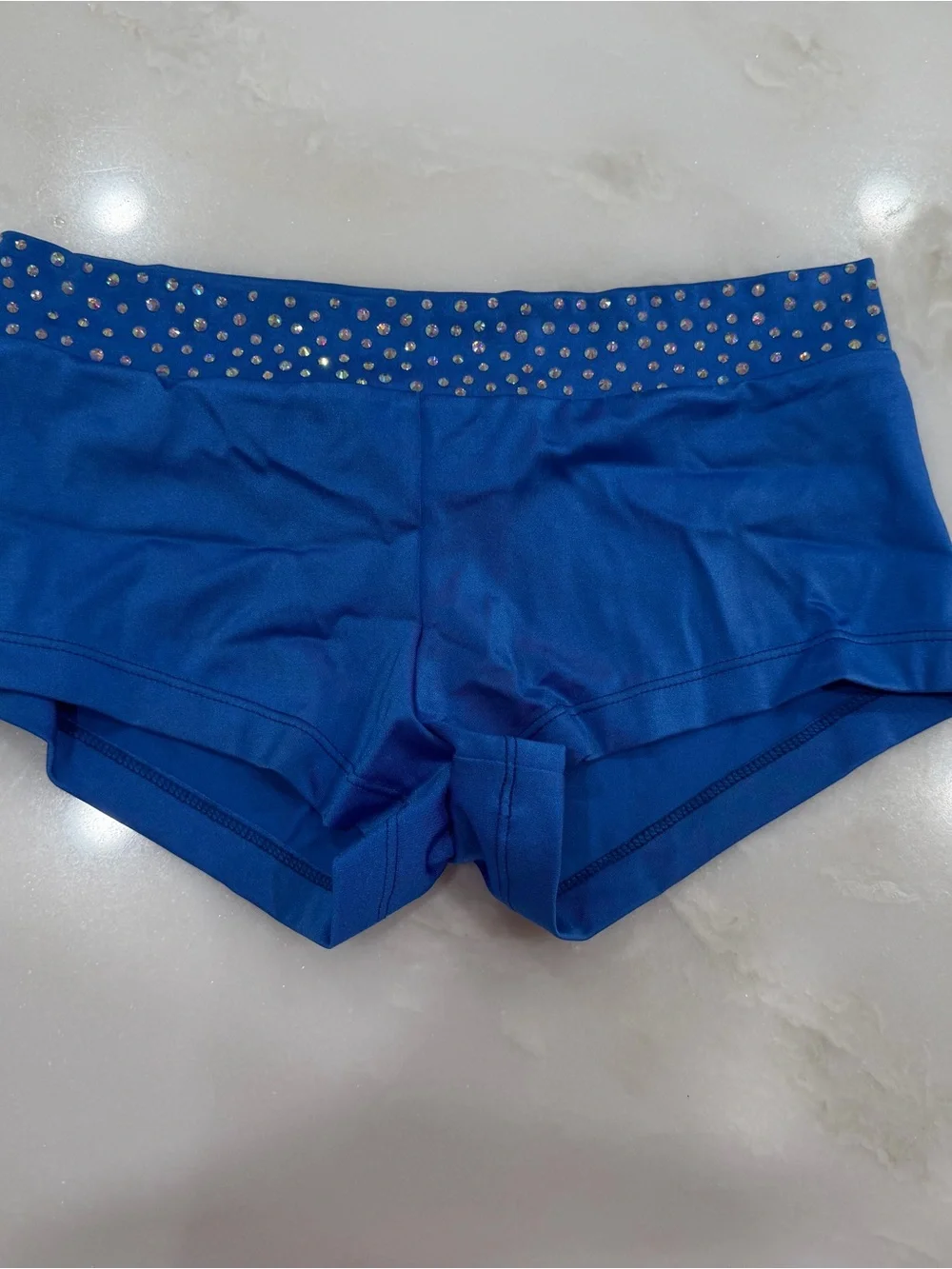 Royal Blue Dallaswear Halter Neck Rhinestone Top & Shorts NFL Dance Audition Set